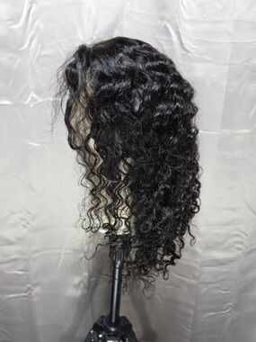 Natural Black Deep Wave Wig 4x4 Lace Front 180 Density 22” Human Hair Glue-less